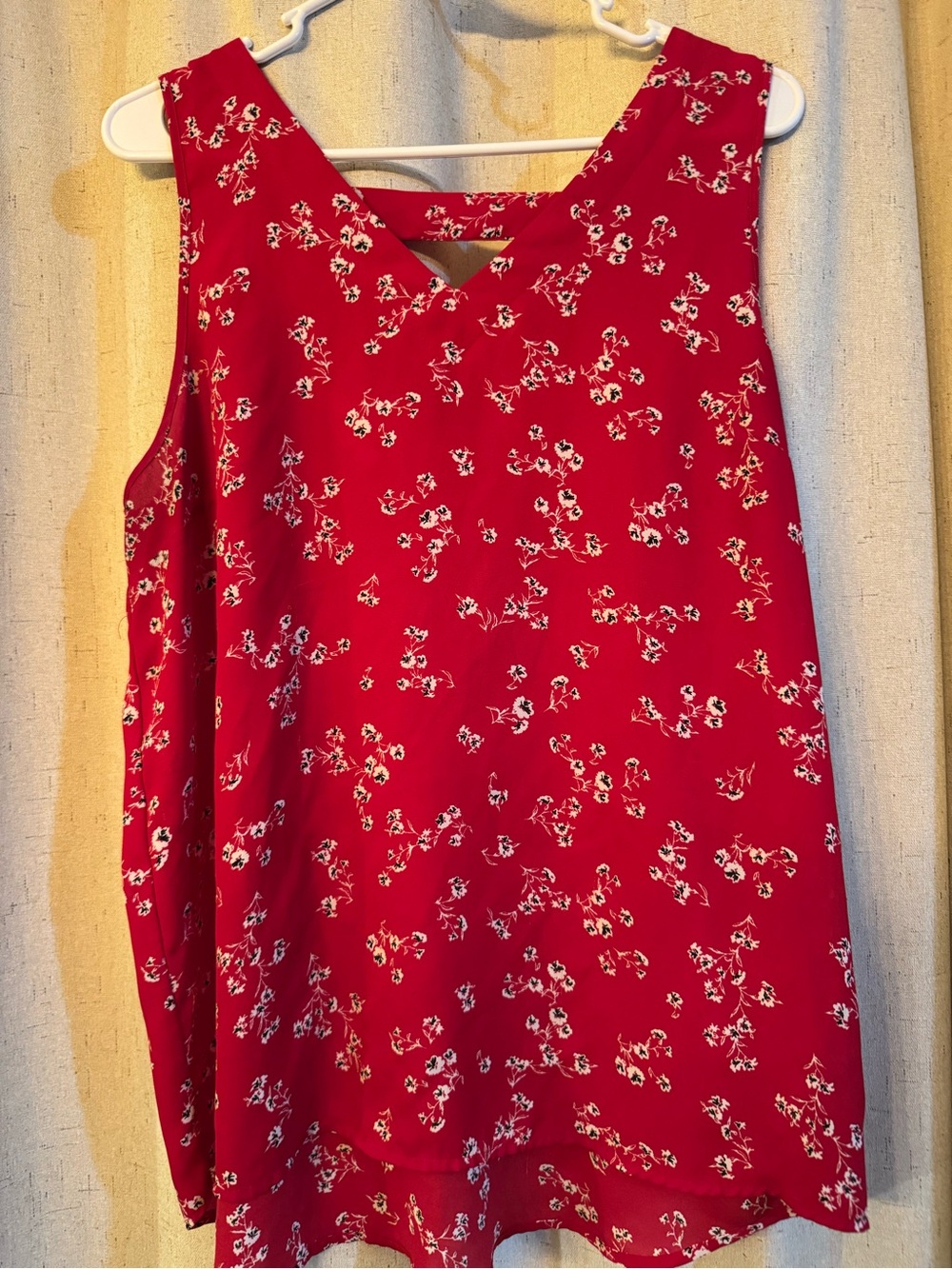 Maurices Red Floral Sleeveless Top